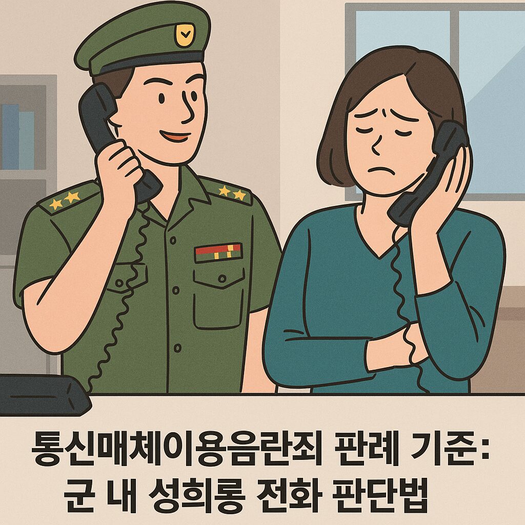 통신매체이용음란죄 판례 기준 군 내 성희롱 전화 판단법