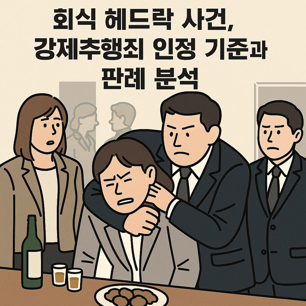 회식 헤드락 사건, 강제추행죄 인정 기준과 판례 분석