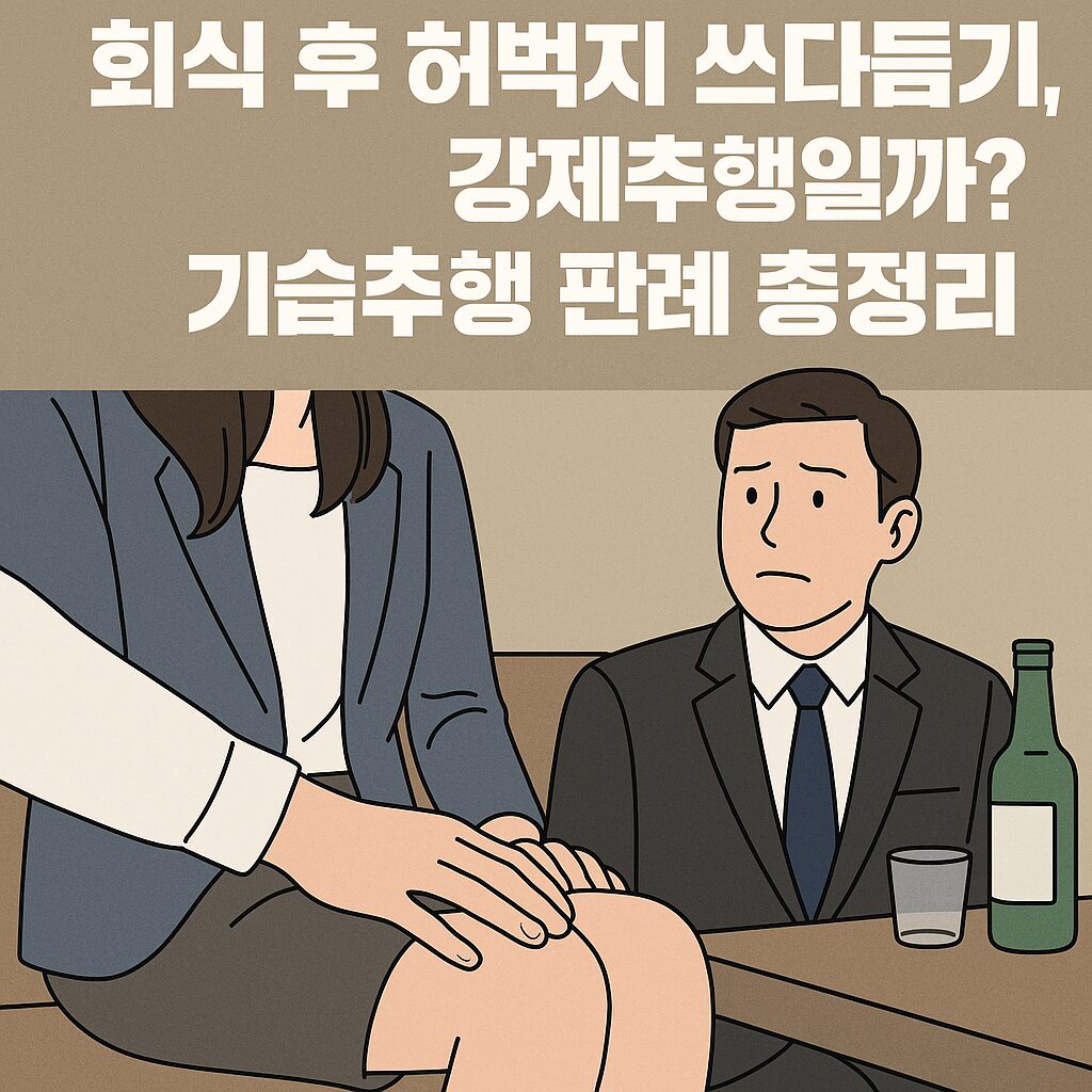 회식 후 허벅지 쓰다듬기, 강제추행일까 기습추행 판례 총정리