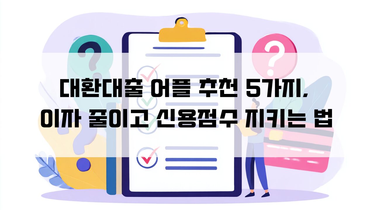 대환대출 어플 추천 5가지, 이자 줄이고 신용점수 지키는 법