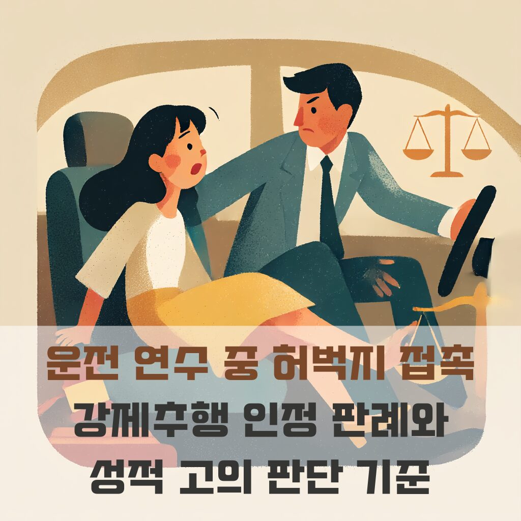 운전 연수 중 허벅지 접촉, 강제추행 인정 판례와 성적 고의 판단 기준