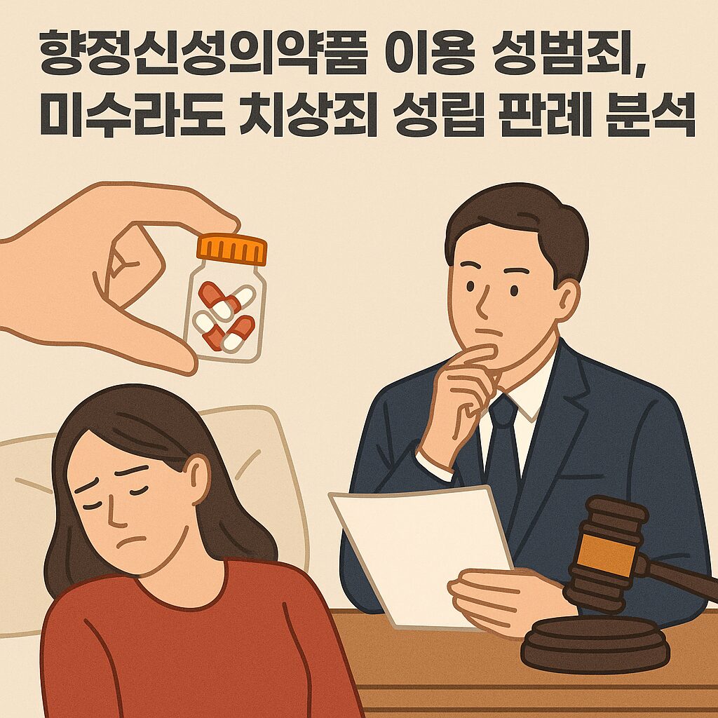 향정신성의약품 이용 성범죄, 미수라도 치상죄 성립 판례 분석