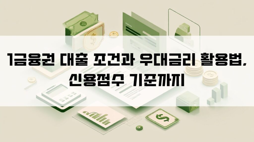 1금융권 대출 조건과 우대금리 활용법, 신용점수 기준까지