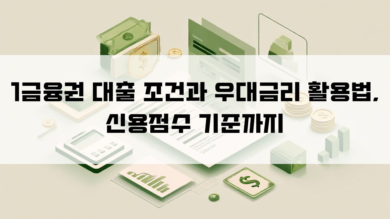 1금융권 대출 조건과 우대금리 활용법, 신용점수 기준까지
