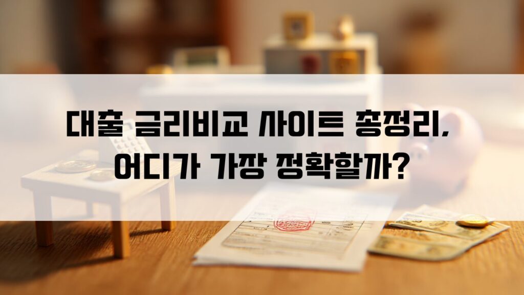 대출 금리비교 사이트 총정리, 어디가 가장 정확할까