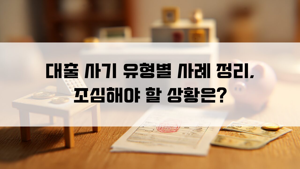 대출 사기 유형별 사례 정리, 조심해야 할 상황은