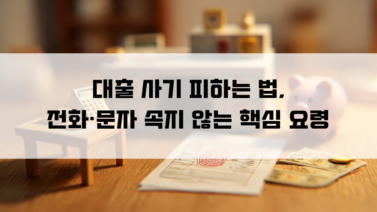 대출 사기 피하는 법, 전화·문자 속지 않는 핵심 요령