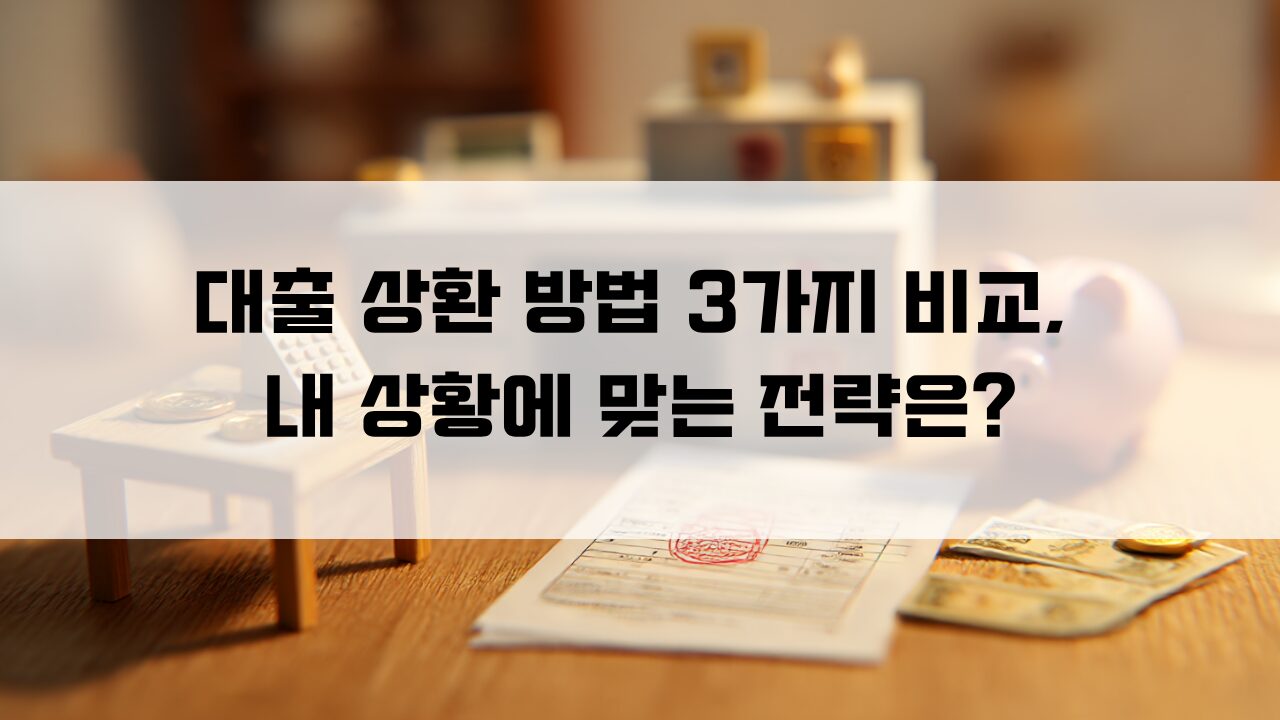 대출 상환 방법 3가지 비교, 내 상황에 맞는 전략은