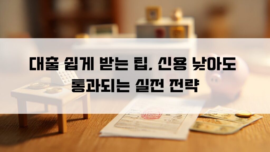 대출 쉽게 받는 팁, 신용 낮아도 통과되는 실전 전략