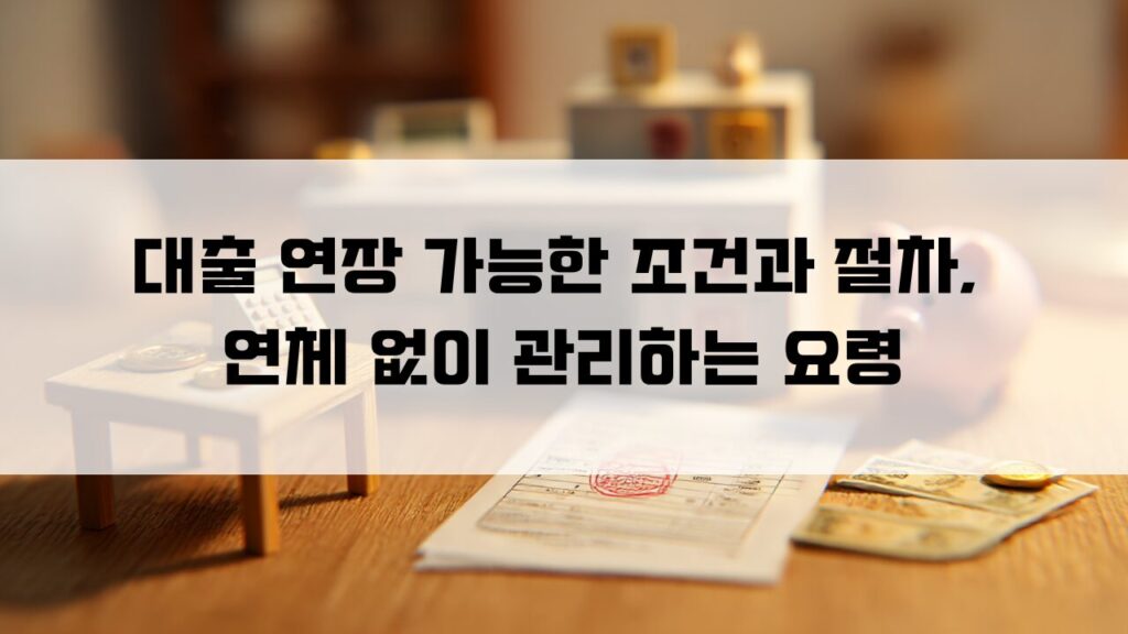 대출 연장 가능한 조건과 절차, 연체 없이 관리하는 요령