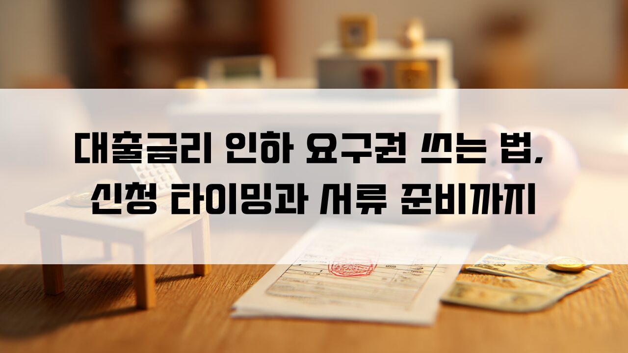 대출금리 인하 요구권 쓰는 법, 신청 타이밍과 서류 준비까지