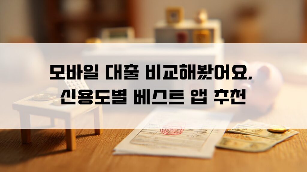 모바일 대출 비교해봤어요, 신용도별 베스트 앱 추천
