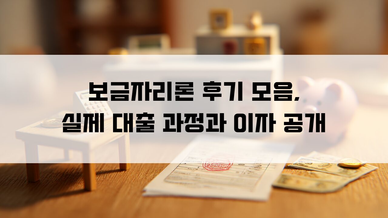 보금자리론 후기 모음, 실제 대출 과정과 이자 공개